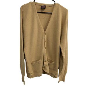 Vintage Drummond Beige Button-Up Cardigan Sweater Sz Medium Preppy Old Money
